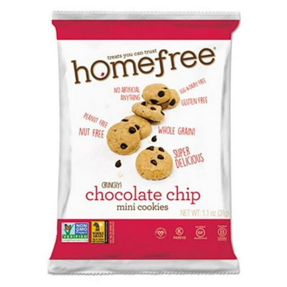 Homefree Gluten Free Chocolate Chip Mini Cookies 1.1 oz Pack 30/Carton 01873
