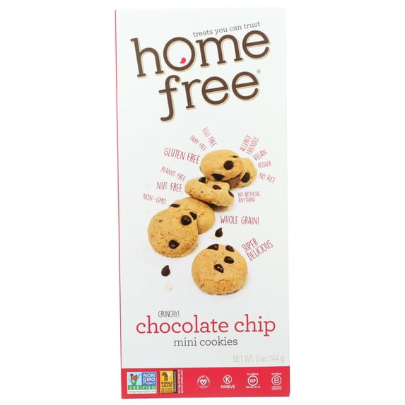 Homefree Mini Cookies, Chocolate Chip, 5 Oz, Pack Of 6