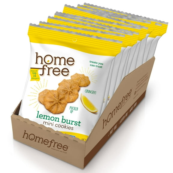 Homefree TMH1Treats You Can Trust Gluten Free Mini Cookies, Single Serve, Lemon Burst, 1.0 Ounce (Pack of 10)