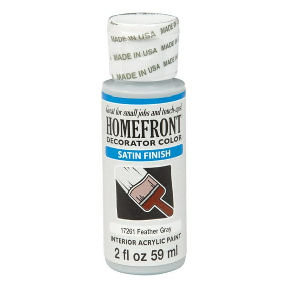 Homefront 17261 2 oz Feather Gray Satin Decorator Color Acrylic Paint - pack of 3