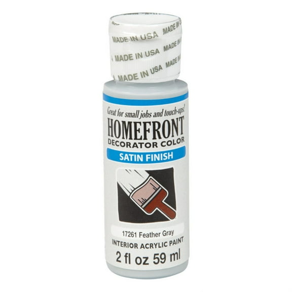 Homefront 17261 2 oz Feather Gray Satin Decorator Color Acrylic Paint - pack of 3