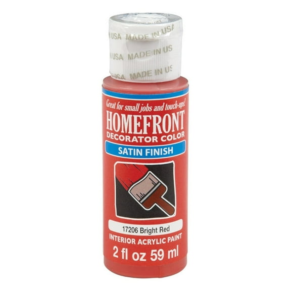 Homefront Decorator Color Satin Bright Red Hobby Paint 2 oz