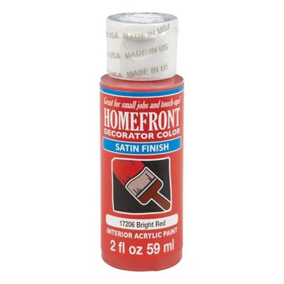Homefront Decorator Color Satin Bright Red Hobby Paint 2 oz