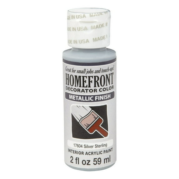 Homefront 17604 2 oz Silver Sterling Metallic Decorator Color Acrylic Paint - pack of 3