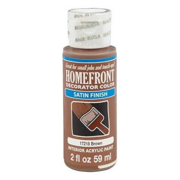 Homefront 17218N 2 oz Decoratior Interior Satin Acrylic Paint in Nutmeg Brown - pack of 3