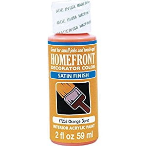 Homefront 17253 2 oz Orange Burst Satin Decorator Color Acrylic Paint - pack of 3