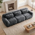 thumbnail image 1 of Homefun 114" Modular Sectional Sofa Soft And Fluffy Plush Fabric Full-compression Vacuum Packaging Buckle Connection Home Theater,Dark Grey, 1 of 12