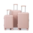 thumbnail image 1 of Homefun 3 Piece ABS Spinner Luggage Set 20 24 28 Inch Carry On Suitcase with USB Charging Port Cup Phone Holder,Pink, 1 of 9