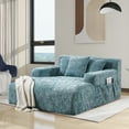 thumbnail image 1 of Homefun 61"Chenille Oversized Chaise Lounge Chair Indoor No Assembly Required Sofa Bed with side bag 3 Pillows, 1 of 8
