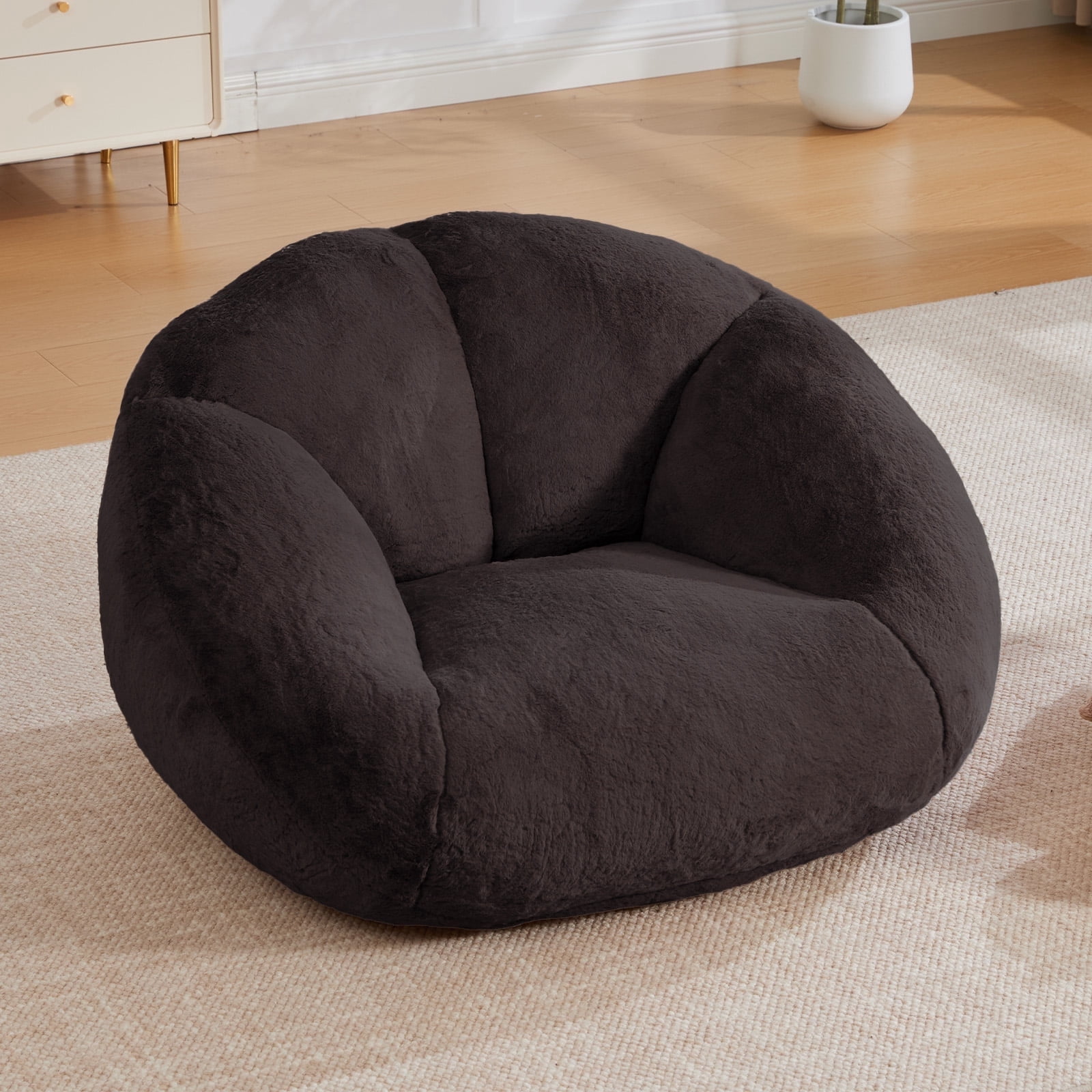 Homefun Bean Bag Chair Lazy Sofa for Adults Teens,Shell Shaped Comfy Sofa with Armrests for Bedroom Living Room,Gaming Reading
