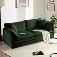 thumbnail image 1 of Homefun Chenille Sectional Sofa Comfy Large Size Loveseat Modern 5-Seat Couch Deep Seat Sofa Set for Living Room,Green, 1 of 9