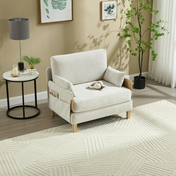 Homefun Convertible Sofa Bed 3in1 Foldable Sleeper Recliner Space Saving with 3 Pillows Plush Cushions for Small Spaces Study Guest Room