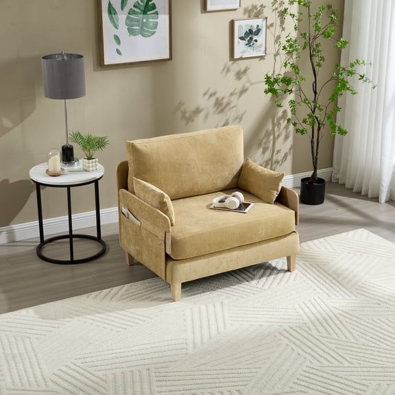 Homefun Convertible Sofa Bed 3in1 Foldable Sleeper Recliner Space Saving with 3 Pillows Plush Cushions for Small Spaces Study Guest Room