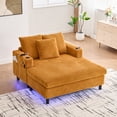 thumbnail image 1 of Homefun Corduroy Oversized Recliner Sofa Bed with Deep Seat 3 Pillows,USB,RGB LED Light Strip,Cup Holder, Side Pocket, 1 of 9
