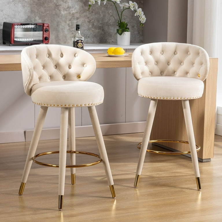 Homefun Counter Height Bar Stools Set of Swivel Back Support