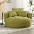 thumbnail image 1 of Homefun 50" Chenille Oversized Accent Barrel Chair, Fluffy Round Lazy Sofa Chair for Adults, No Assembly Required,Olive, 1 of 7