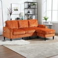 thumbnail image 1 of Homefun Modern Chenille Sectional Sofa with Removable Storage Ottoman, L-Shaped Upholstered Couch with Side Pocket and Cup Holder, Multi-Functional Storage Sofa for Livingroom Apartment, Orange, 1 of 8