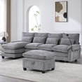 thumbnail image 1 of Homefun Chenille Modular U Shape Sectional Sofa With Chaise Lounge Storage Ottoman USB Phone Mount,Living Room, 1 of 10