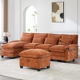 thumbnail image 1 of Homefun Chenille Modular U Shape Sectional Sofa With Chaise Lounge Storage Ottoman USB Phone Mount,Living Room, 1 of 10