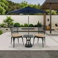 thumbnail image 1 of Homefun Outdoor Bistro Set 3pc - Cast Aluminum Table & Chairs w/Weatherproof Cushions, Rust-Resistant Patio Furniture for Small Spaces, 1 of 8