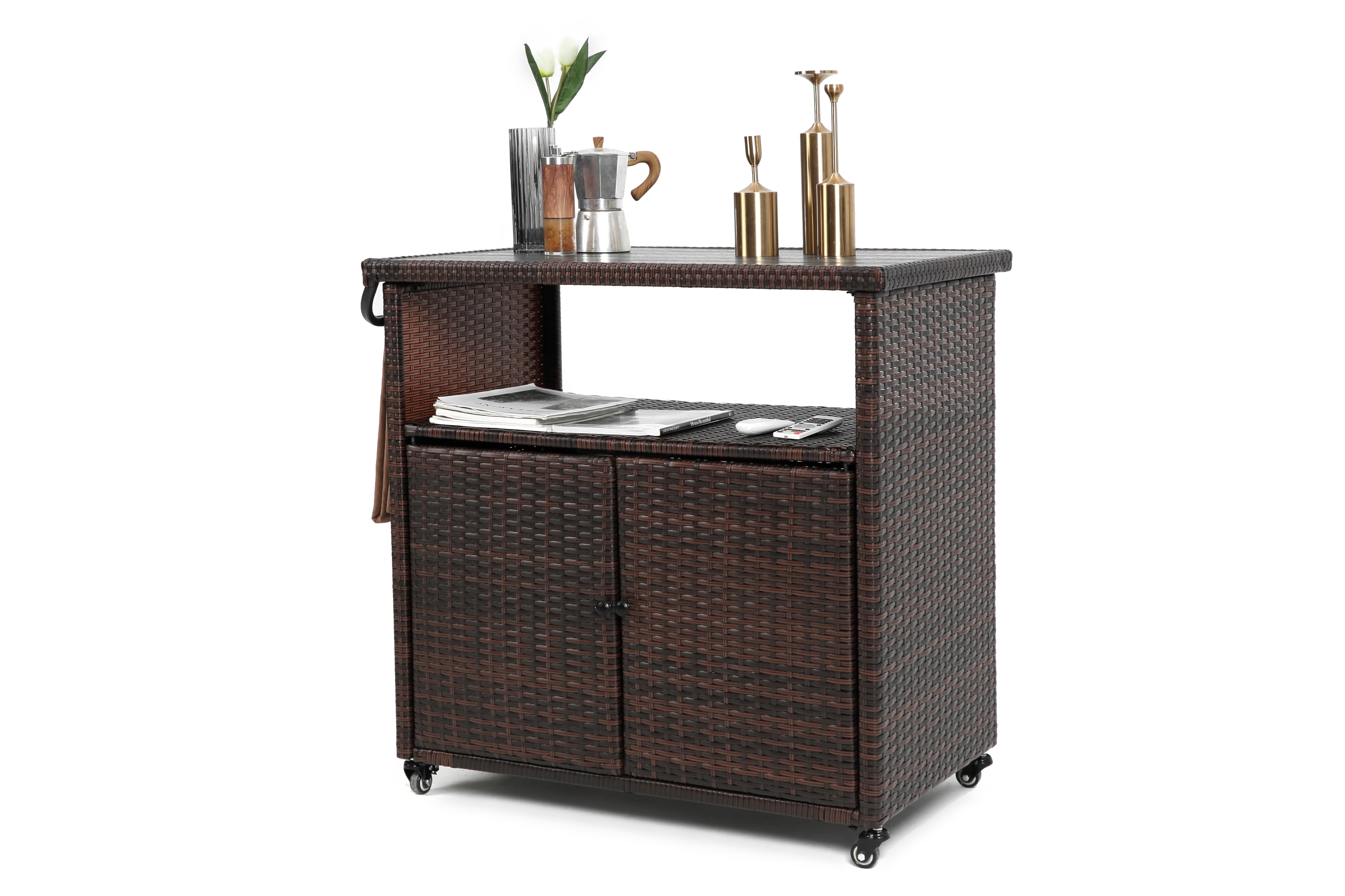 Homefun Outdoor Grill Carts with Storage Outdoor Bar Carts