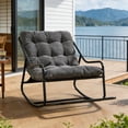 thumbnail image 1 of Homefun Outdoor Rocking Chair,Indoor Oversized Comfy Reading Chairs with Cushion,Patio Rocker Recliner Chair, 1 of 9