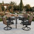 thumbnail image 1 of Homefun Patio Dining Set of 5 Outdoor Wicker Swivel Rocker Chairs With Cushions Steel Table Top Backyard Garden Poolside, 1 of 6