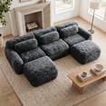thumbnail image 1 of Homefun U-Shaped Boneless Sofa Modular with Chaise Free Combination High Density Sponge Deep Seat Design For Home Theater,Dark Grey, 1 of 12