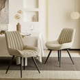 thumbnail image 1 of Homefun Modern Dining Chairs Set of 2 Upholstered with Thick Cushions Metal Legs,for Kitchen Living room,Beige, 1 of 6