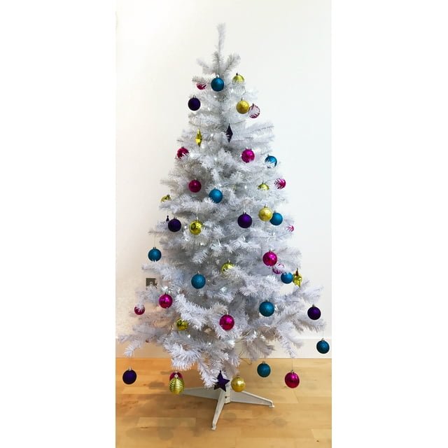 Homegear 6FT Artificial White Christmas Tree Xmas Decoration