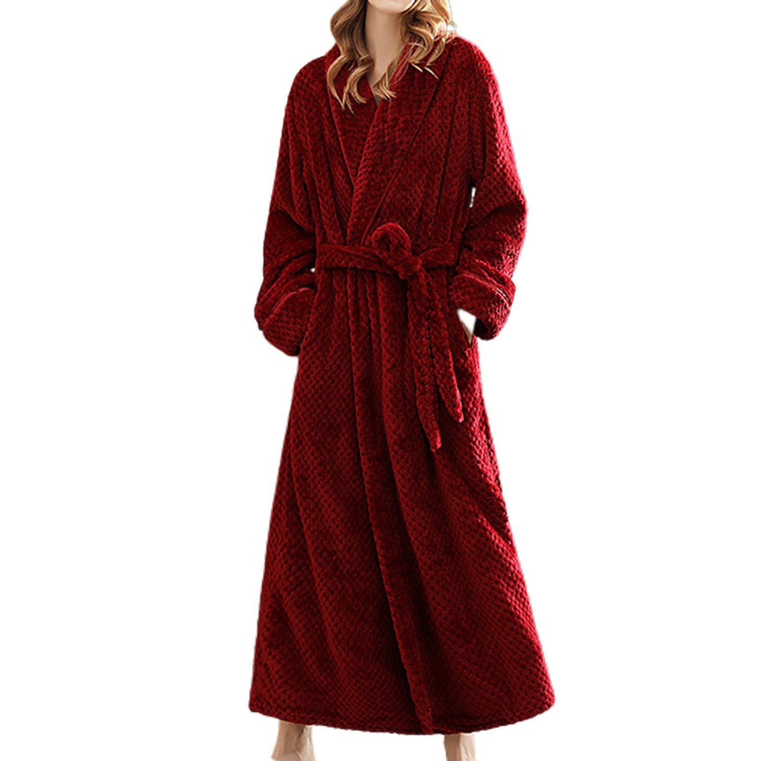 Homegro Women's Long Robe Fuzzy Plush Spa Bath Robes Fleece Winter Warm