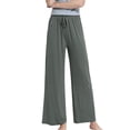thumbnail image 1 of Homegro Women's Pajama Bottoms Elastic Waist Sleep Pants Pj Straight Leg Solid Drawstring Soft Lightweight Green Medium, 1 of 4