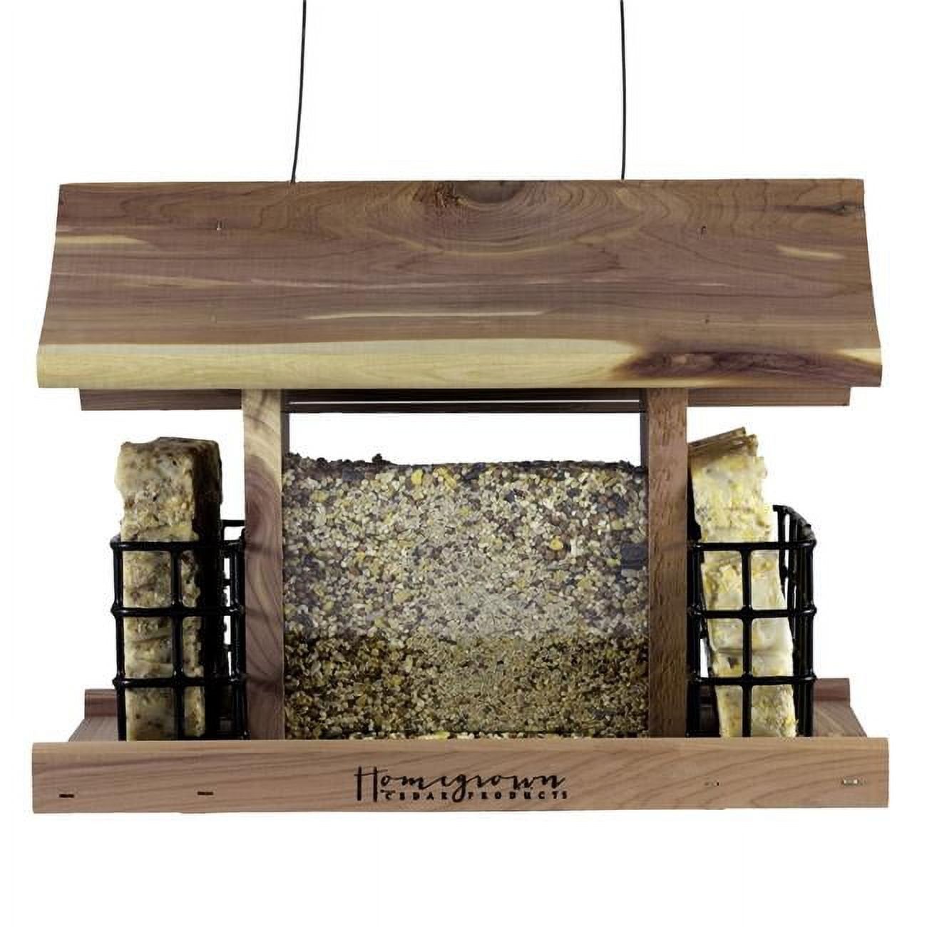 Homegrown Cedar Products CBF03017 Hopper with Suet Feeder