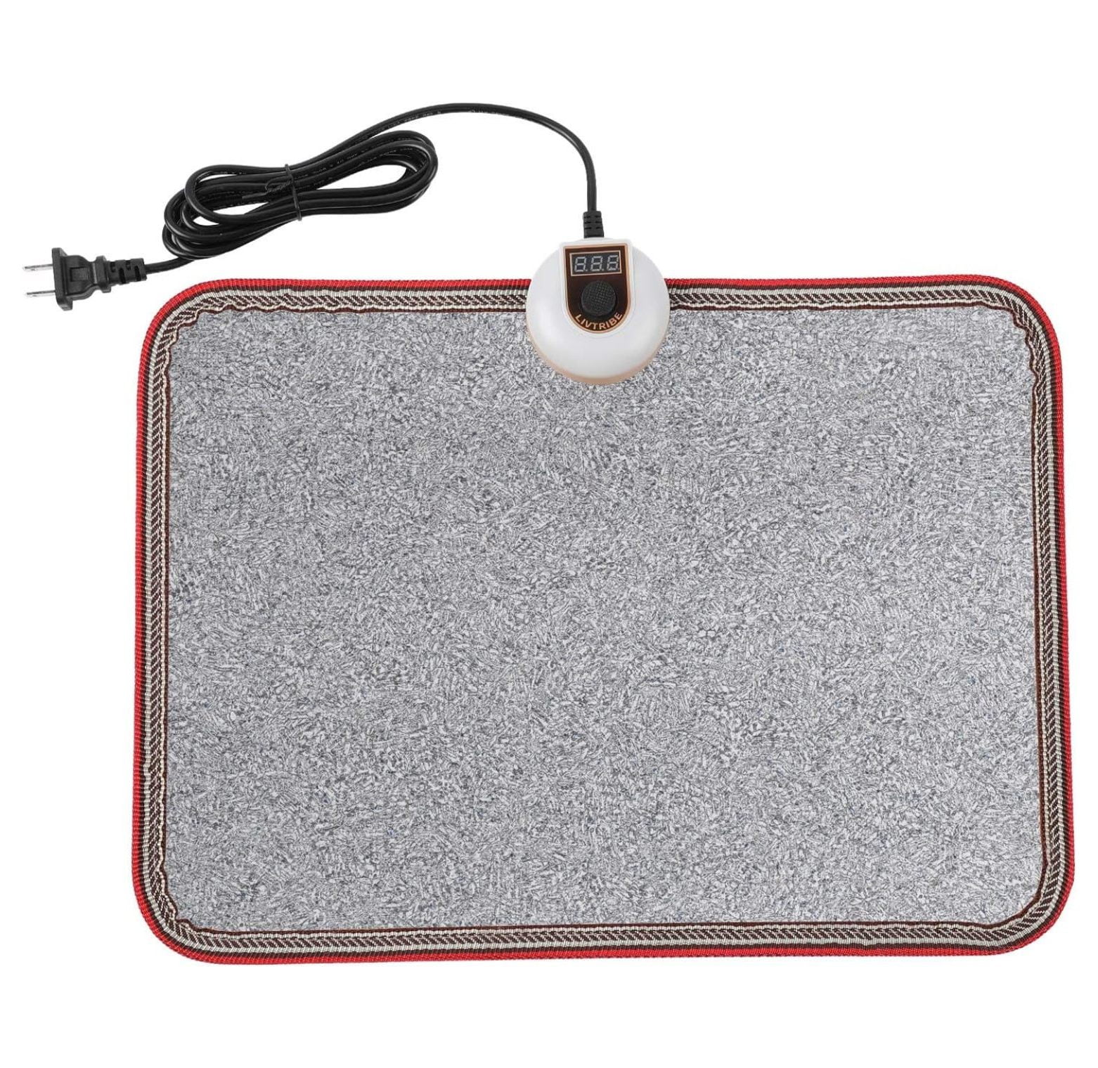 Homehour 110V Heated Floor Mat for Foot, Gray Carbon Crystal Heating Pad, Electric Heated Foot