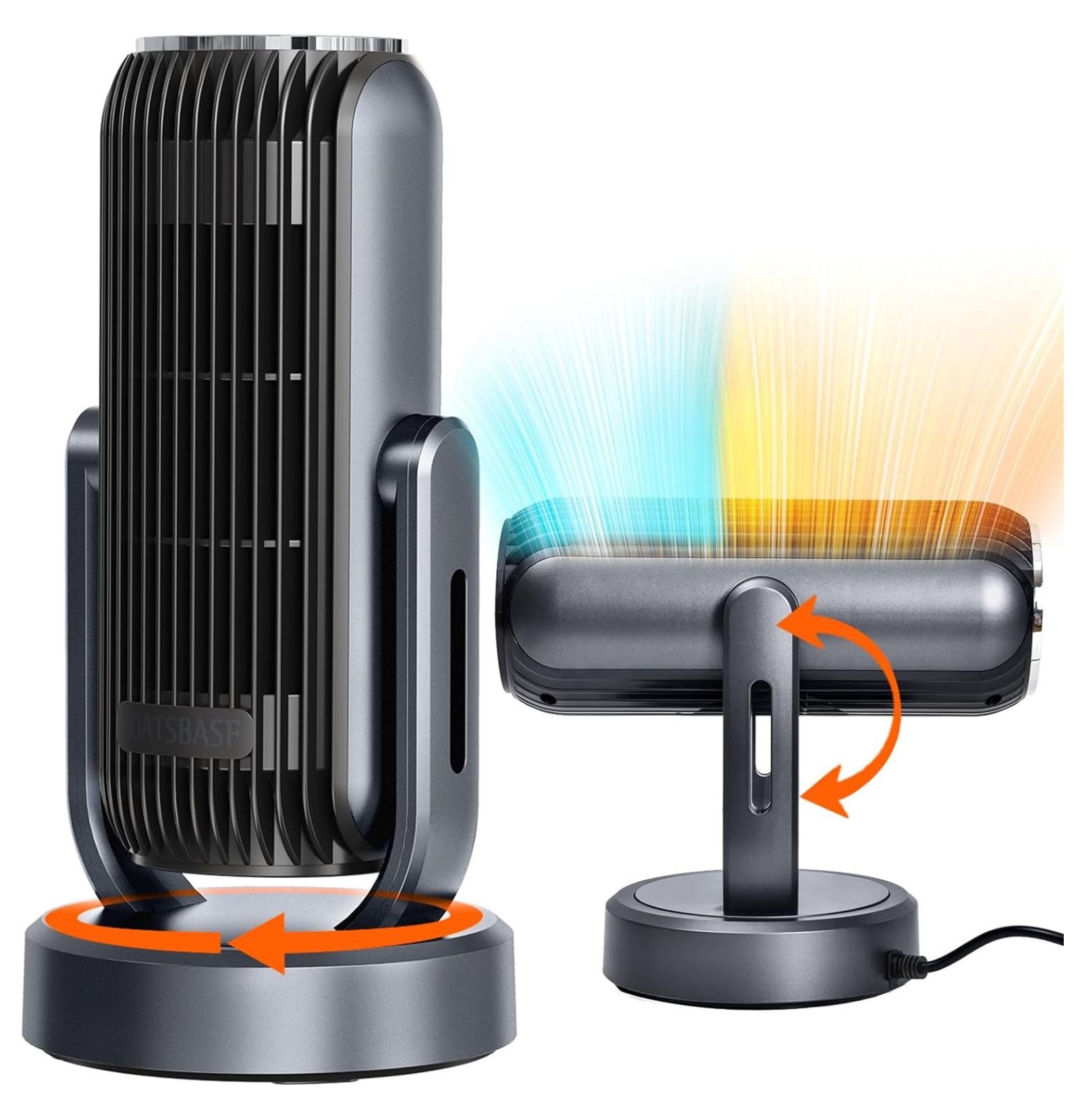 Homehour 180° Oscillating Space Heaters for Indoor Use Large Room Safe with Fan Energy Efficient