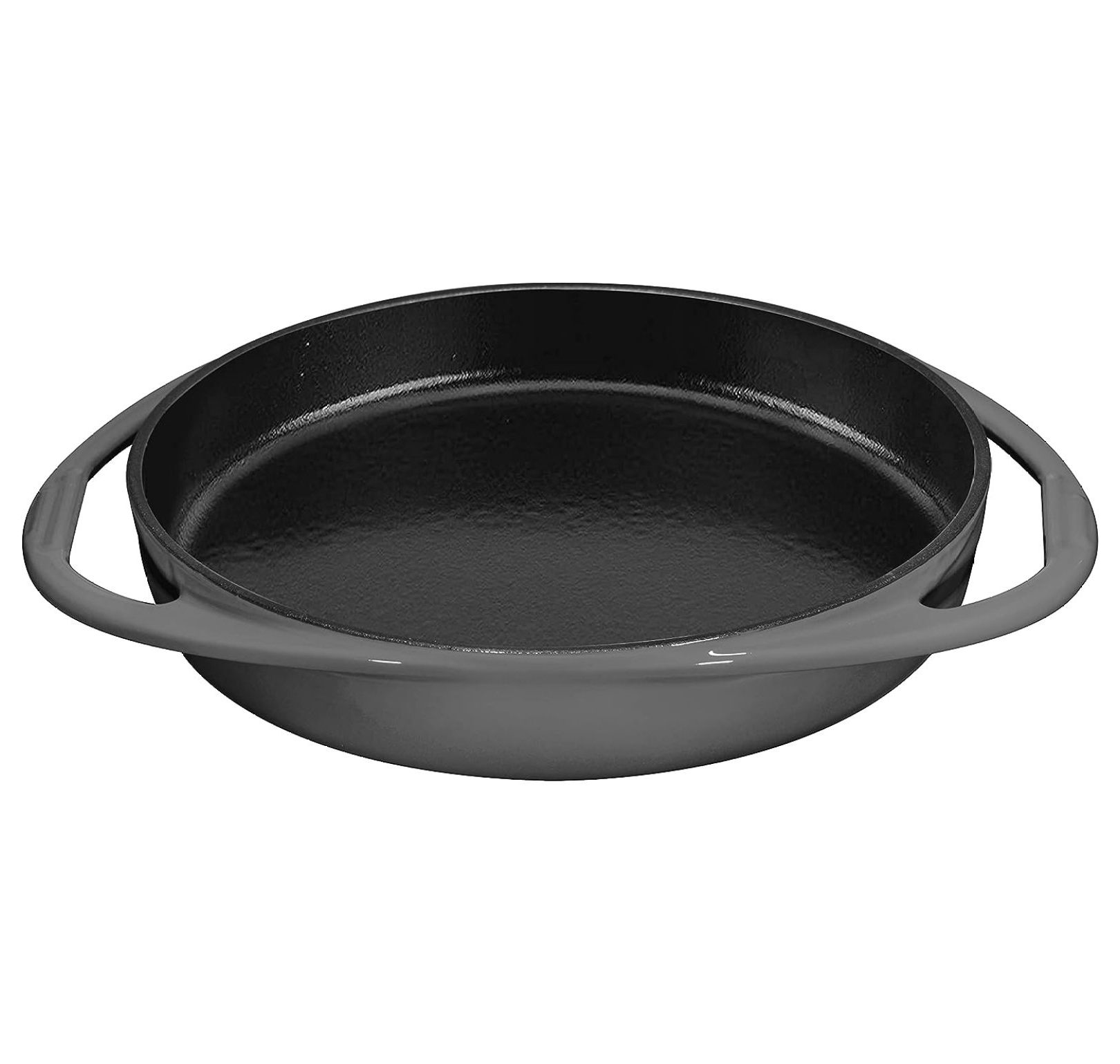 Homehour Double Handled nonStick Enameled Grey Cast Iron Round Tatin