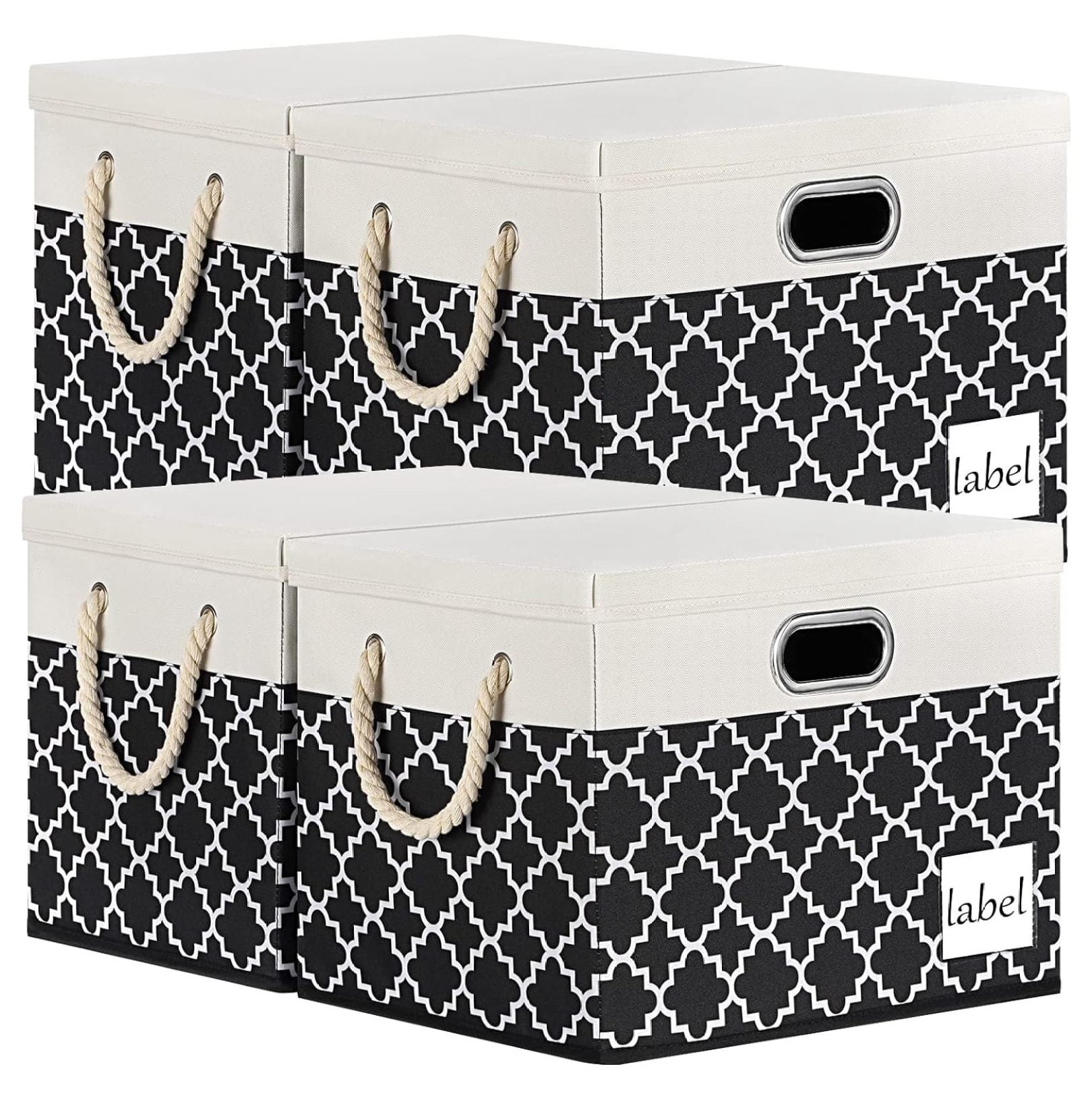 Homehour Extra Large Storage Bins with Lids 4Pack, 16"x12"x12
