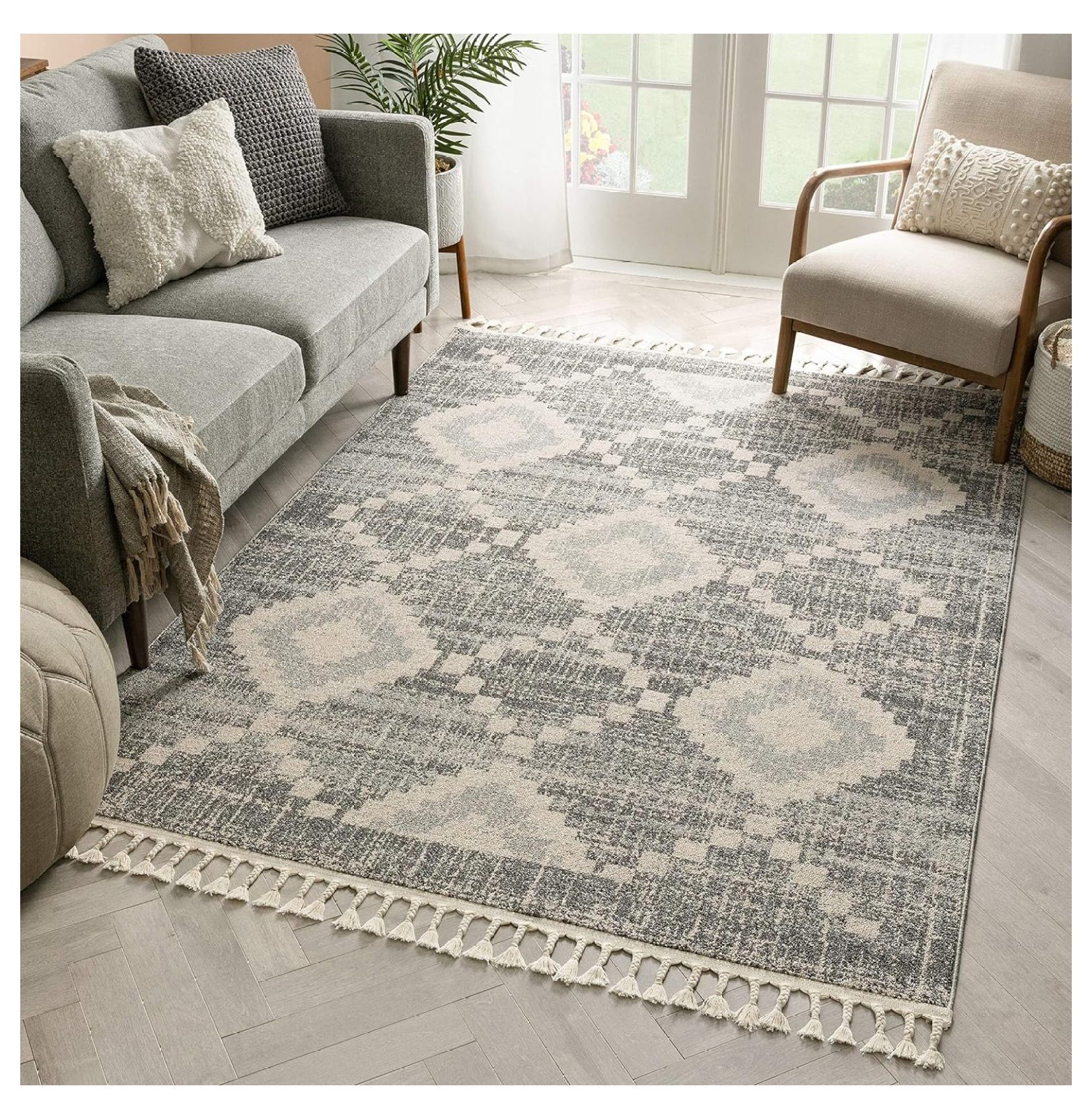 Homehour Julia Blue Tribal Area Rug (5'3" x 7'3")