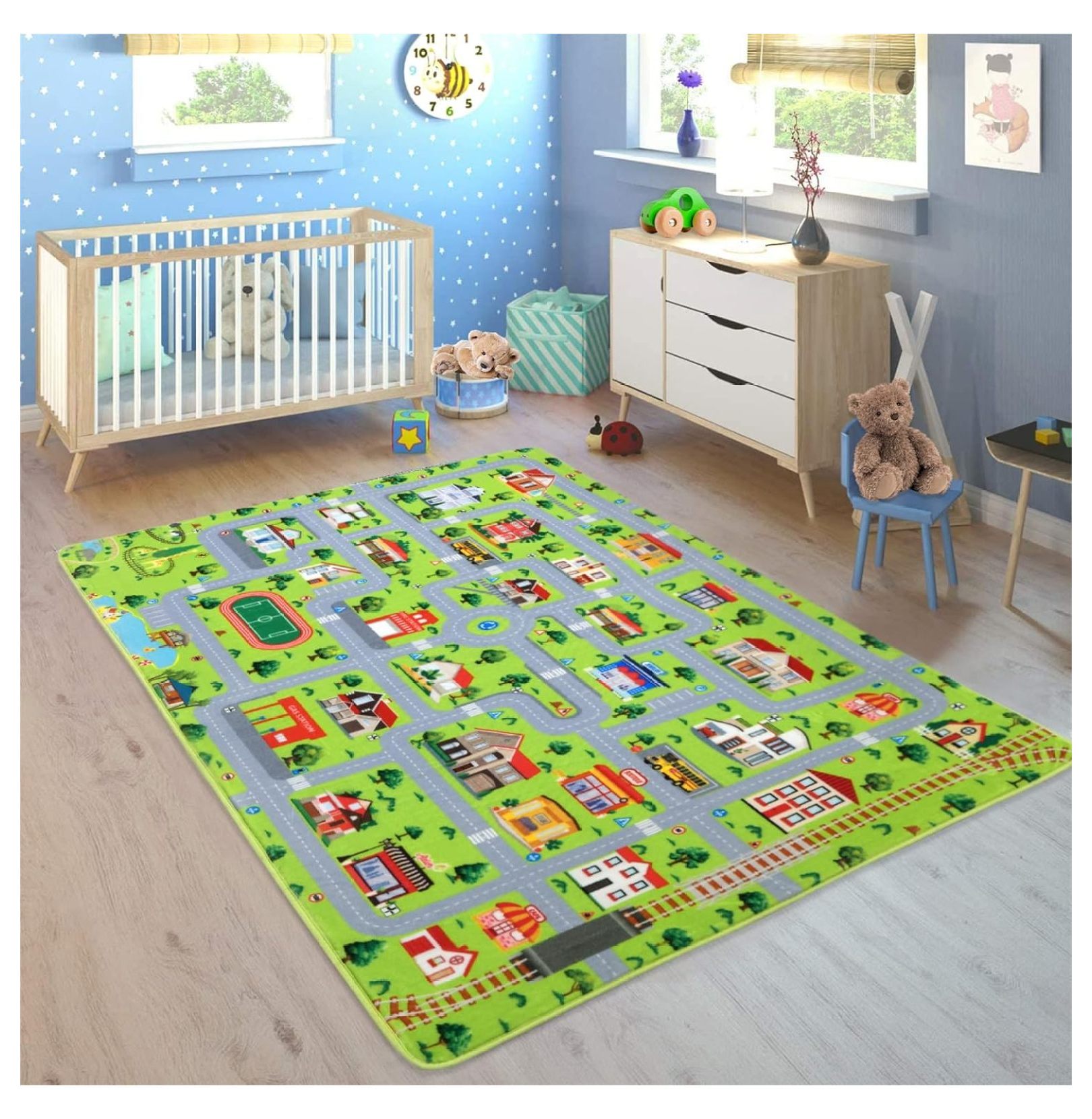 Homehour Kids Car Rug Play mat for Kids,3'x5' Kids Rug,Car Mat with
