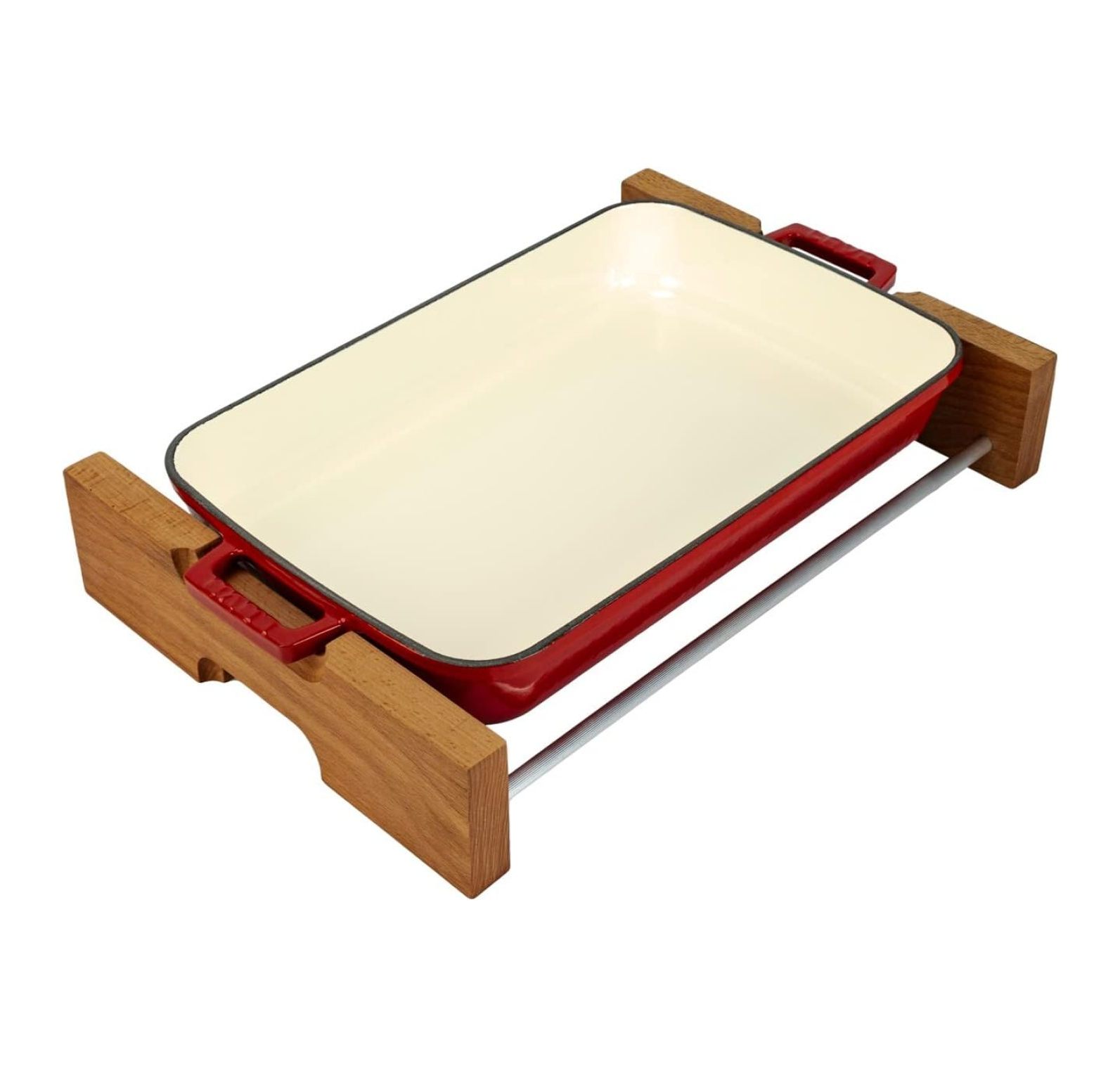 Homehour Lasagna Pan, Three Layers of Enameled Cast Iron Lasagna Pan, Baking Tray with Service