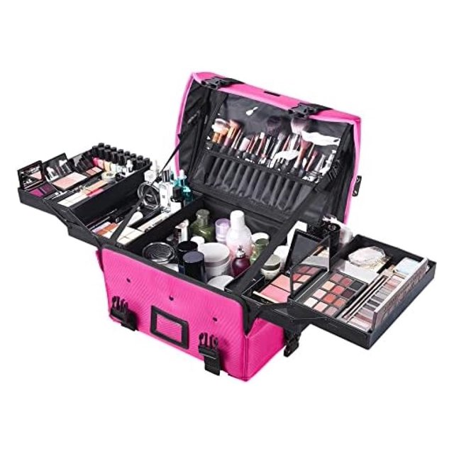 Homehour Soft Sided Cosmetic Bag Makeup Case with Shoulder Strap