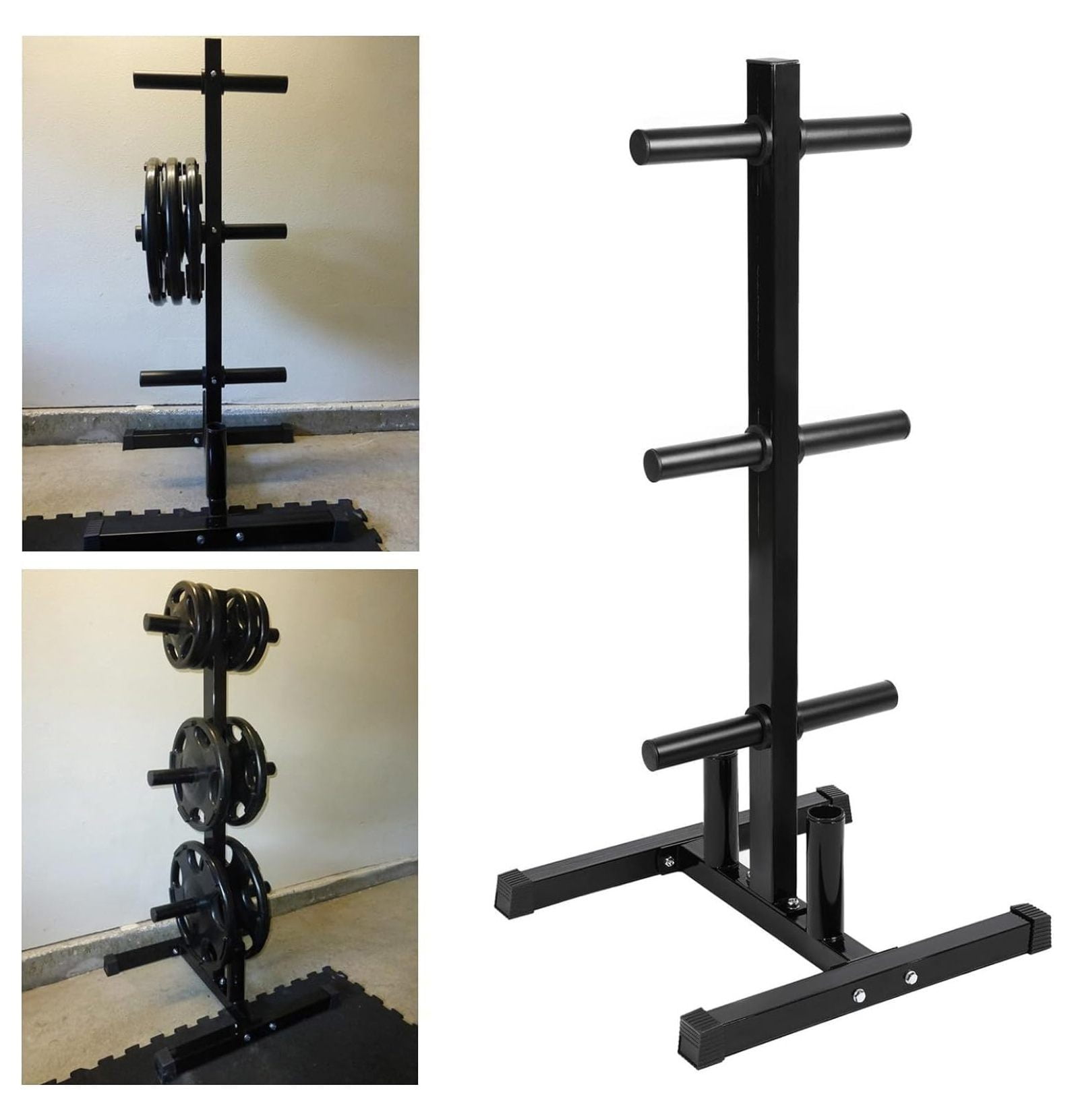 Homehours 2'' Olympic Weight Plate Rack Weight Bumper Plate Tree Stand