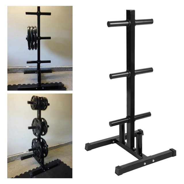 Homehours 2'' Olympic Weight Plate Rack Weight Bumper Plate Tree Stand