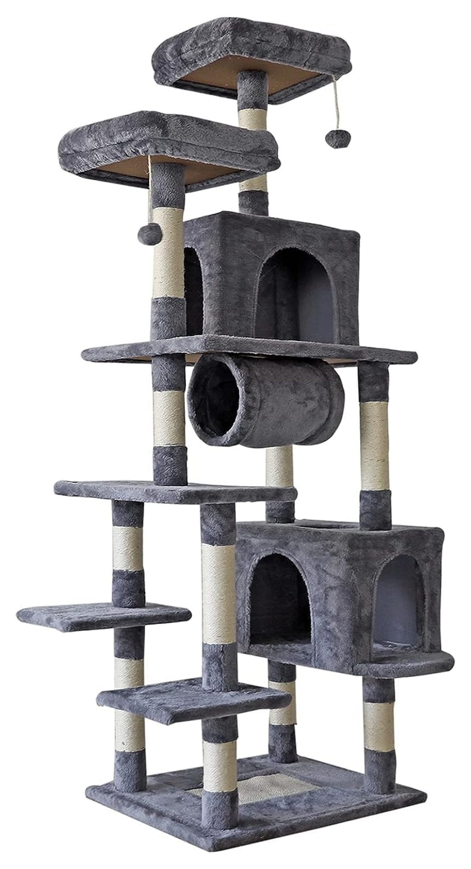 Homehours 70" MultiLevel Cat Tree XXL Tall Play House Climber Activity Centre Tower with