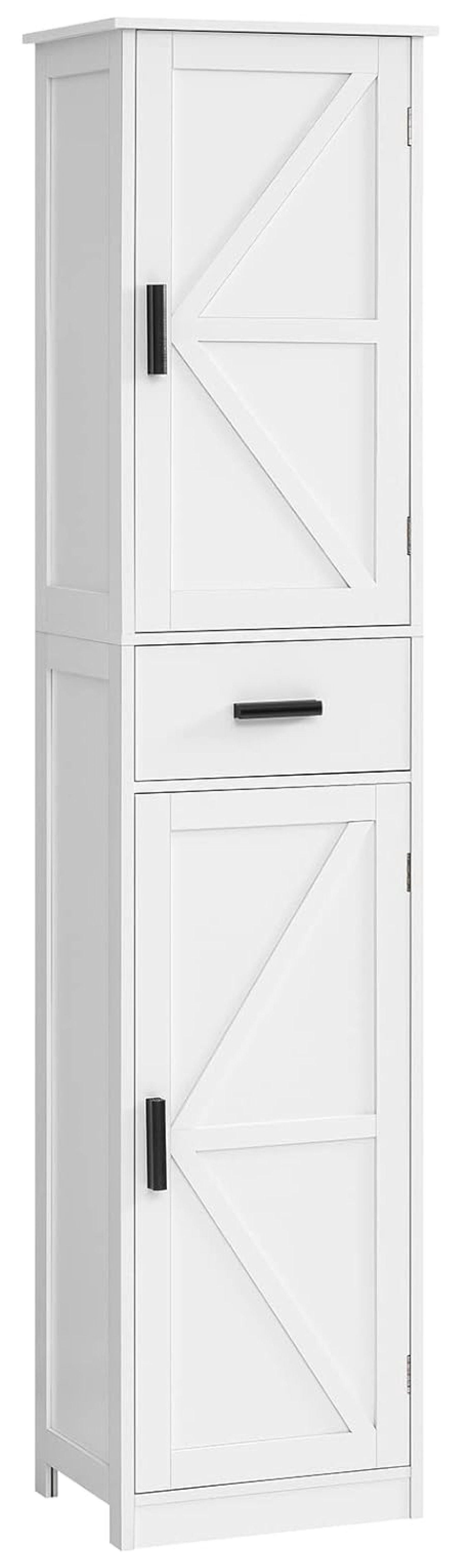 Homehours Bathroom Storage with 2 Doors & 1 Drawer, Tall