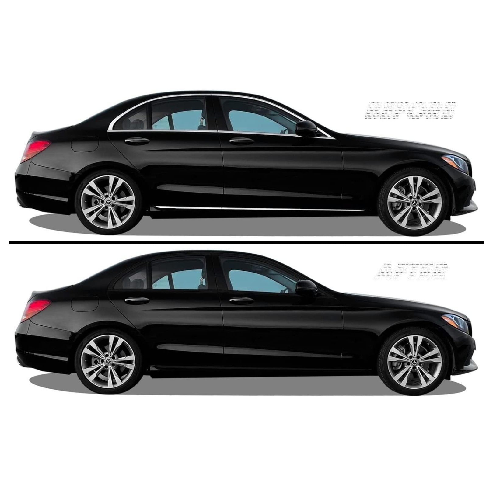 Homehours Chrome Delete Blackout Vinyl Overlay for 20152021 Mercedes C