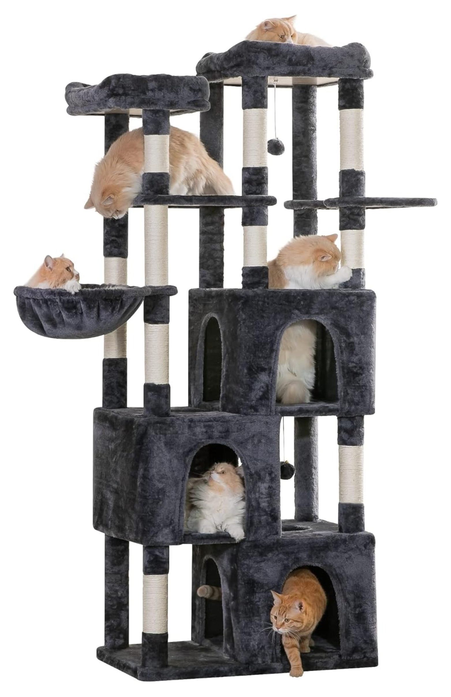 Homehours Extra Large Cat Tree for Indoor Cats, 70.1Inch Tall Cat