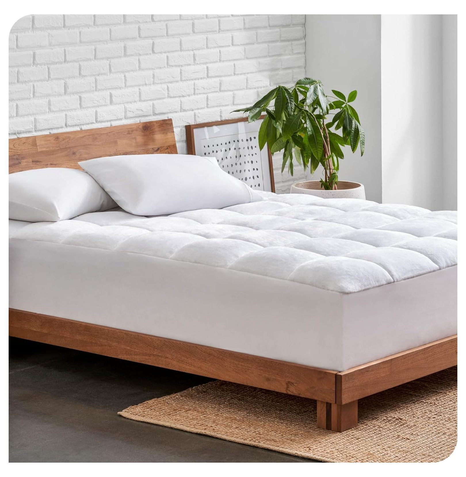 Homehours Full Mattress Topper Pillow Top Reversible Soft Mattress