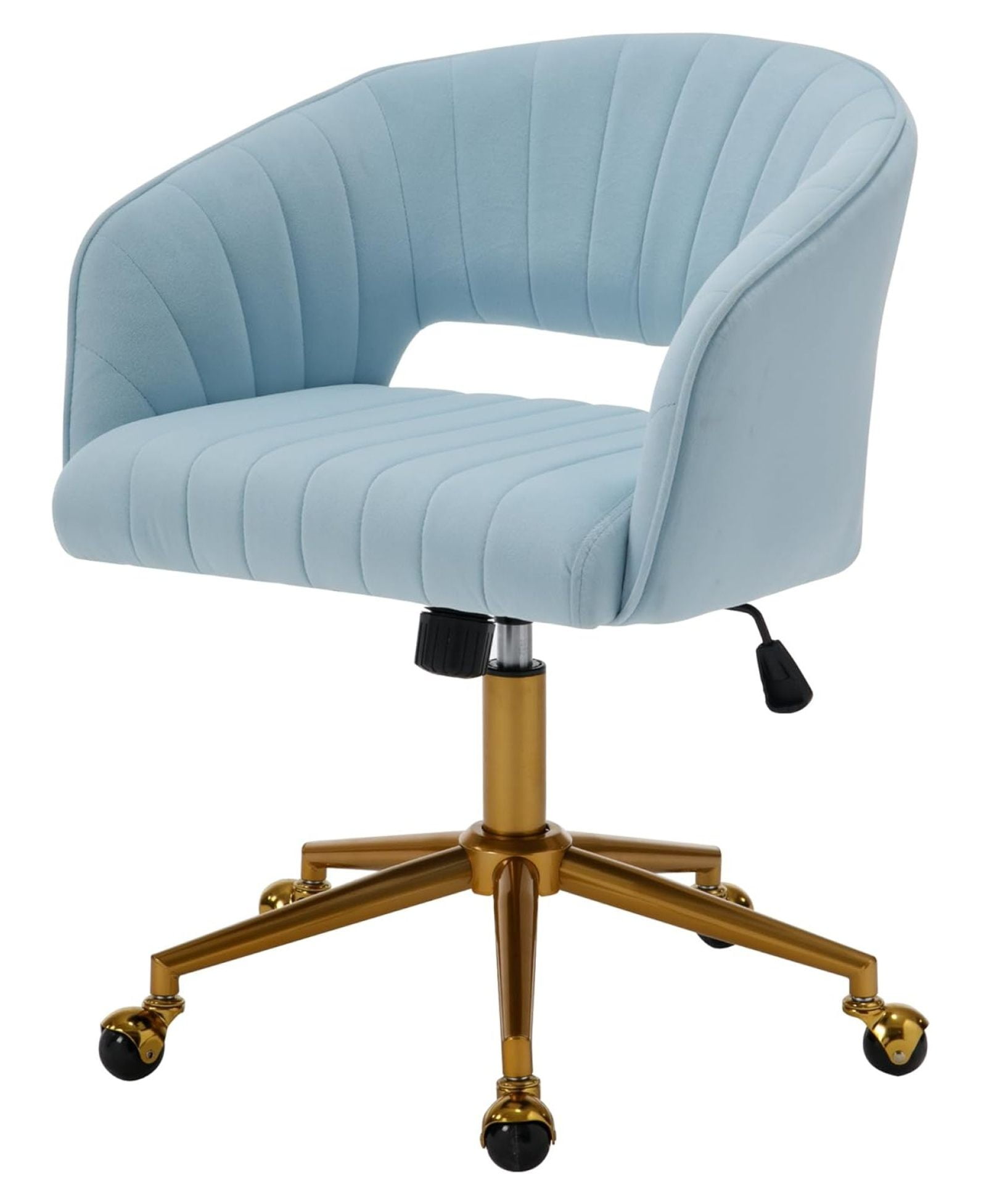 Homehours Home Office Desk Chairs, Modern Velvet Rolling Chair, Height Adjustable Swivel Vanity