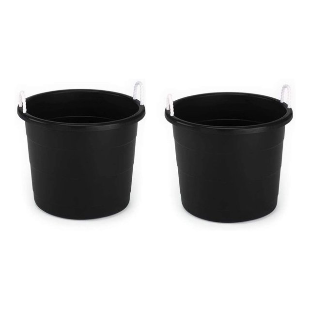 Homehours Multi Purpose 17 Gallon Plastic Open Top Storage Round